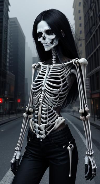 Skeletal Figure in Urban Fantasy Art