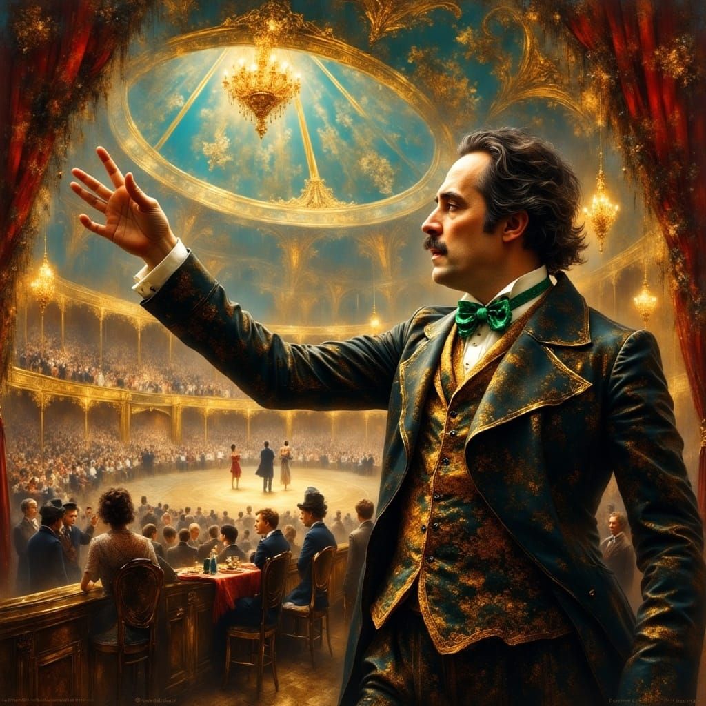 Oscar Wilde as Ringleader in Surreal Dadaist Circus