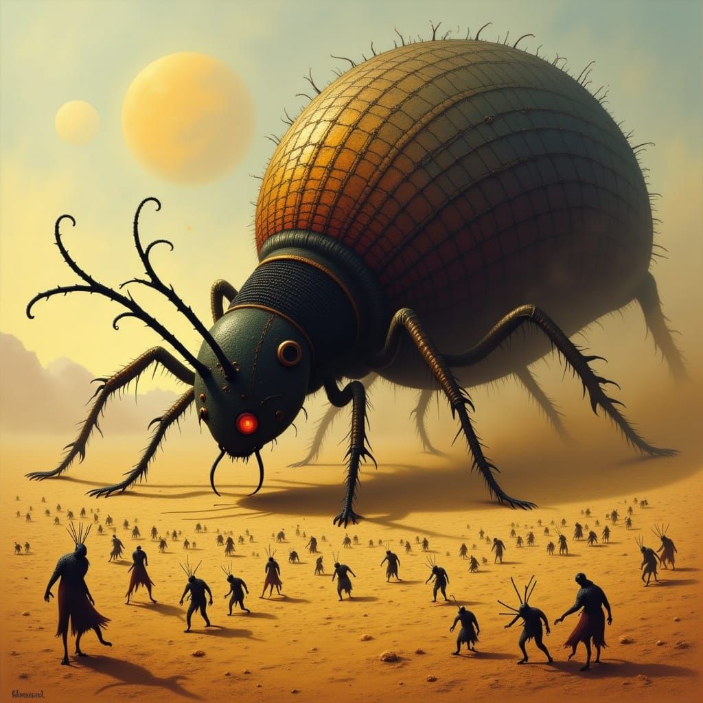 Colossal Ant Terrorizes Tiny Humans in Desert