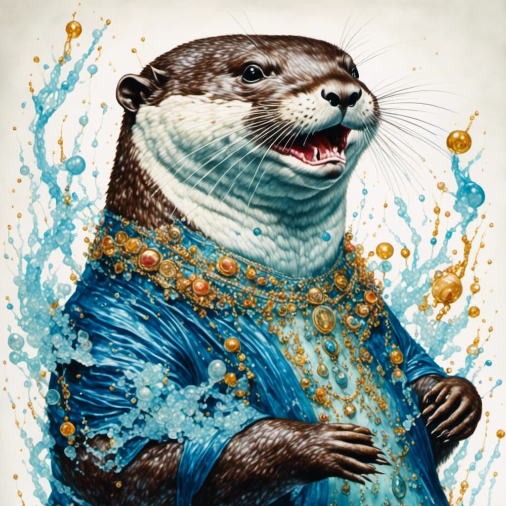 Excited Obese Otter in Elaborate Glassy Ink