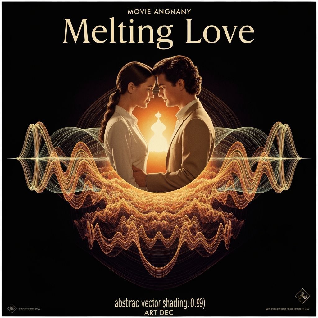 Melting Love: Surreal Art Deco Dreamscape Movie Poster