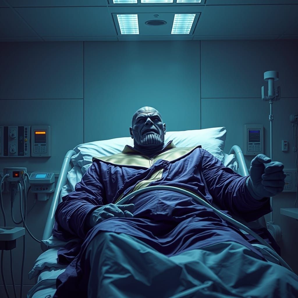 Thanos Recovering in Hospital: Dark Realism