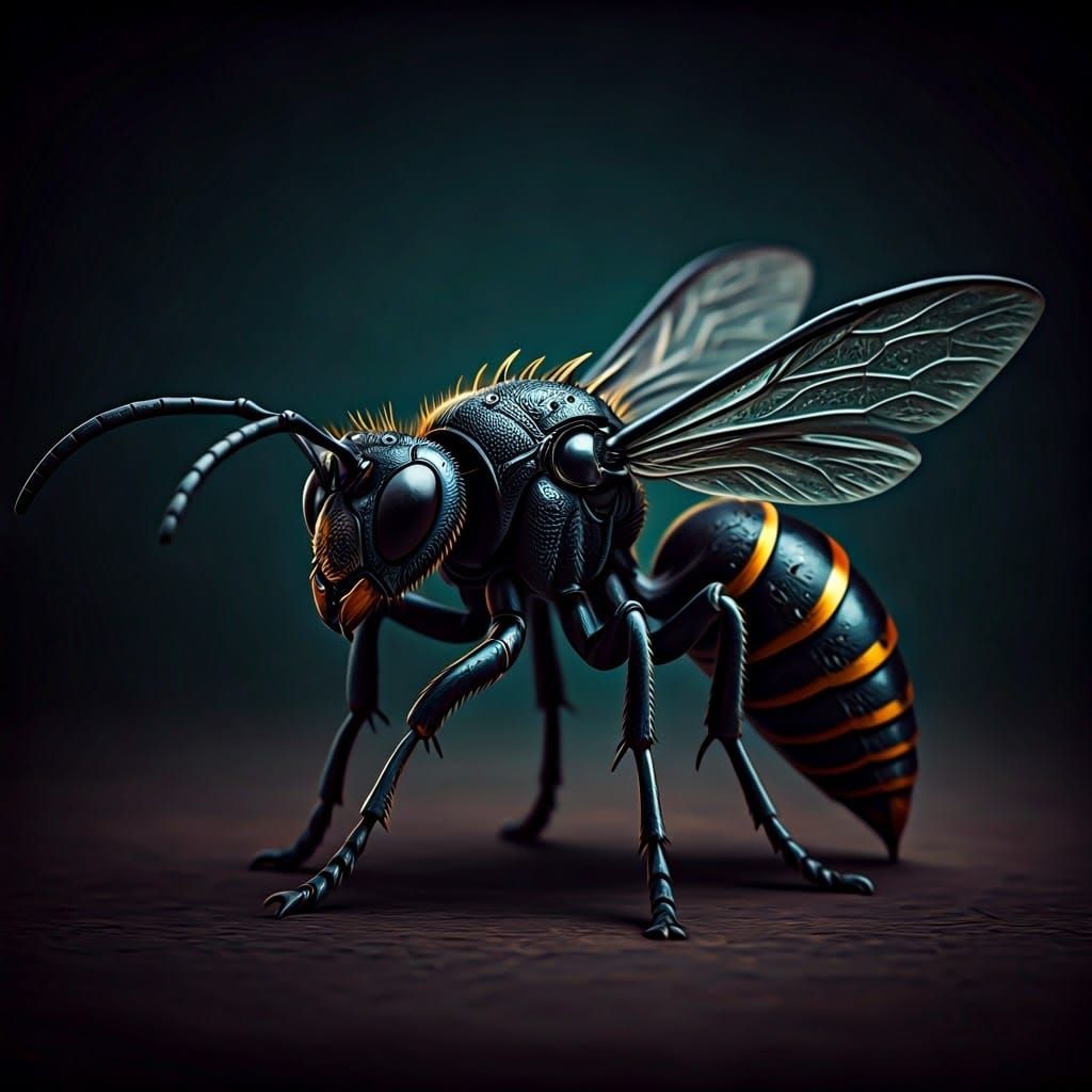Fantasy Toy Wasp in Matte Painting Style