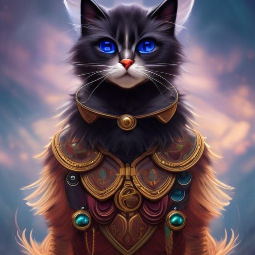 Steampunk Ragdoll Cat Musician in Digital Art