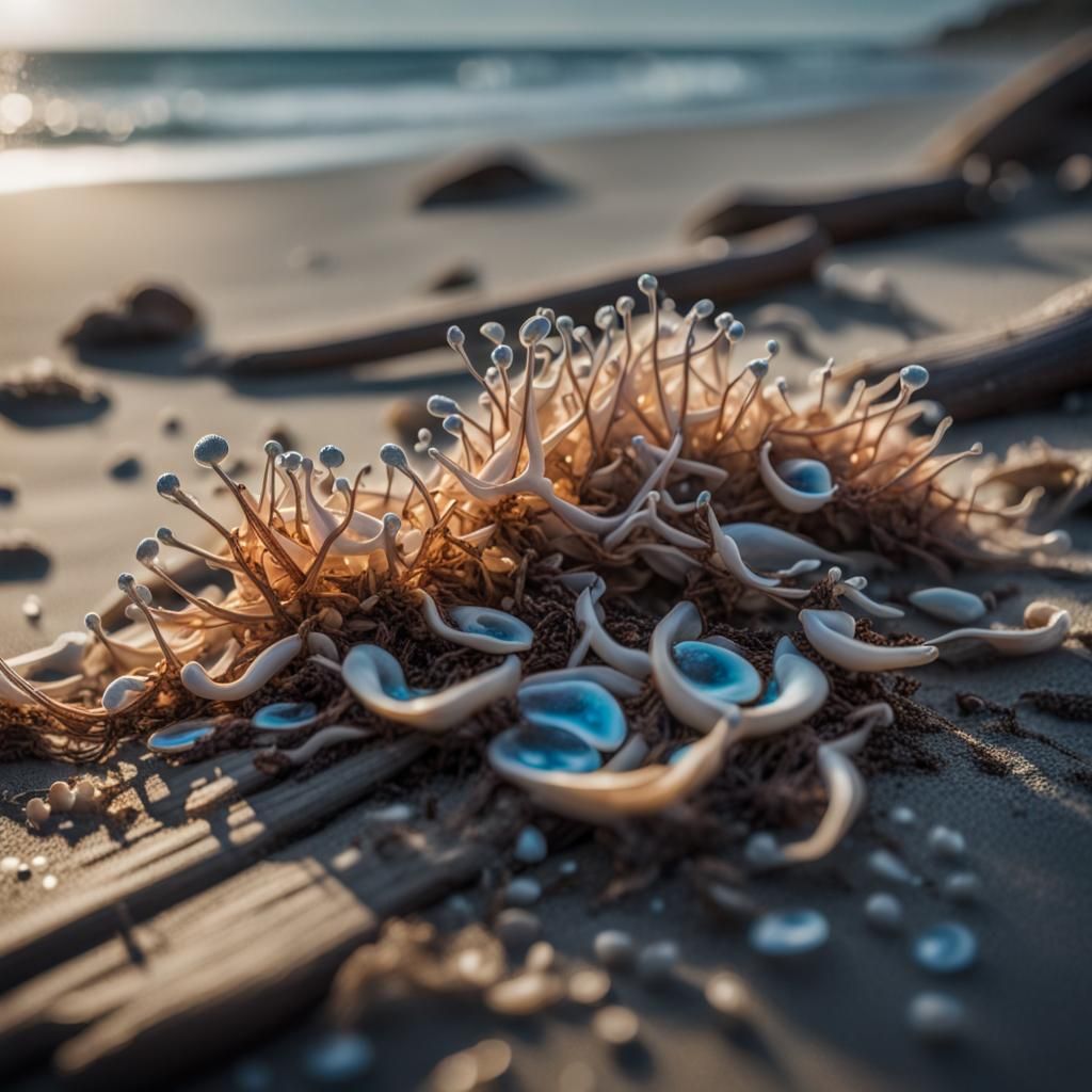 Hyperrealistic Fantasy: Seeds and Ocean Debris
