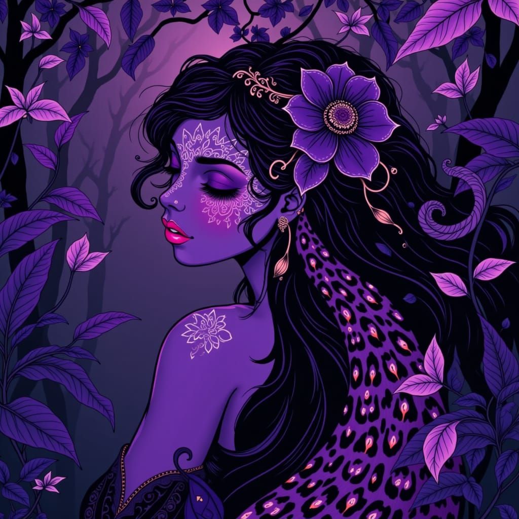 Purple Jungle Princess in a Majestic Setting