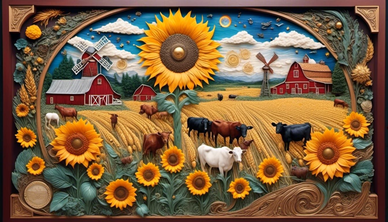 Kansas Summer Almanac Panel with Natural Illustrations
