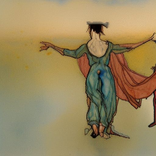 Eeyore's Daughter Resurrection in Watercolor Style