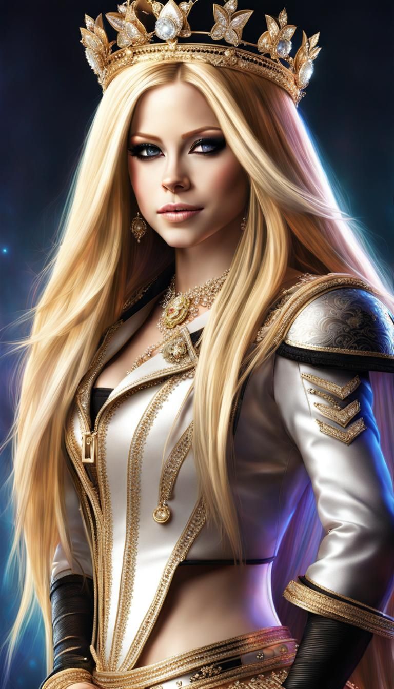 Hyperrealistic Avril Lavigne as Charismatic Princess