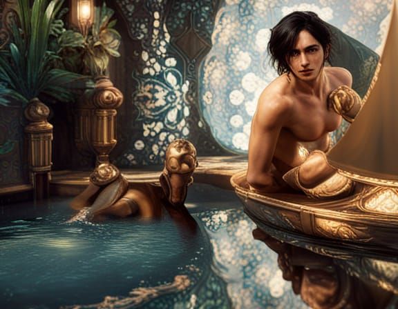 Narcissus and His Reflection: A Splash Art