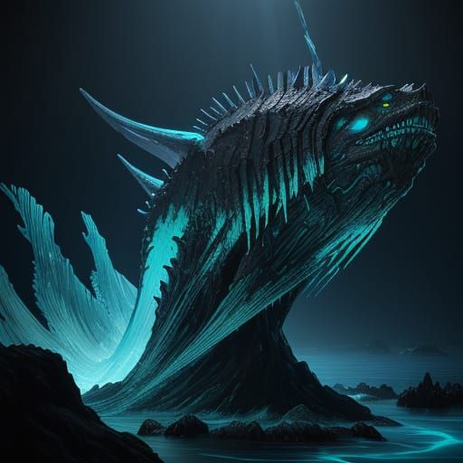 Ethereal Abysswalker Radiates Bioluminescent Glory