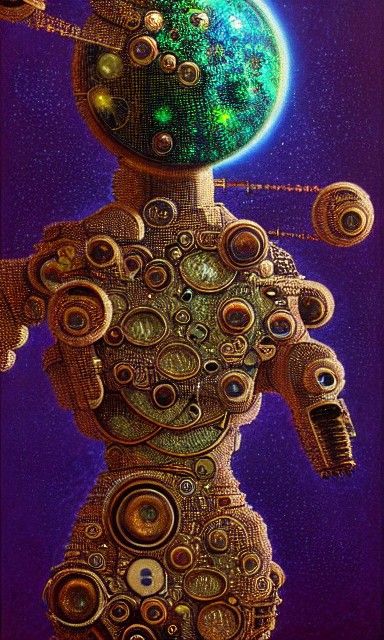 Ball Bearing Android in Steampunk Style