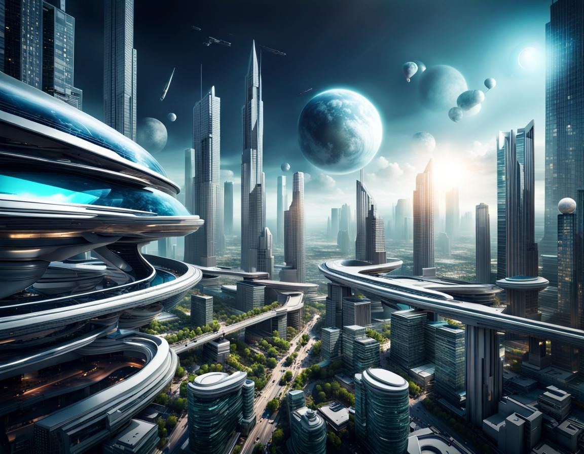 Futuristic Utopia: Sleek Technology in a Perfect World