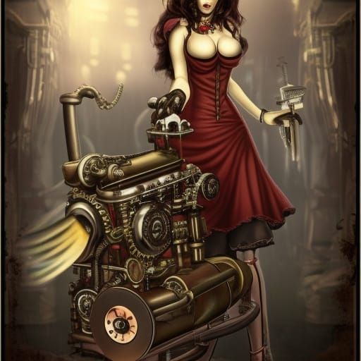 Steampunk Horror Woman in Hospital