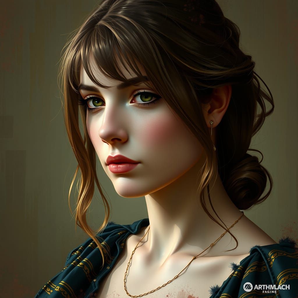 Hyper-Realistic Portrait in Triadic Colors, Inspired by Mast...