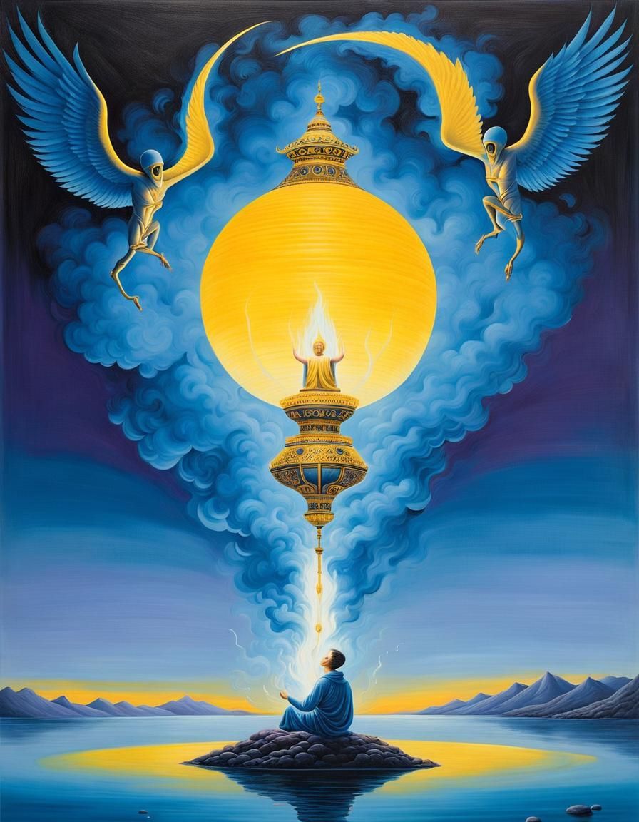 Giant Lantern Surrounded by Winged Fairies