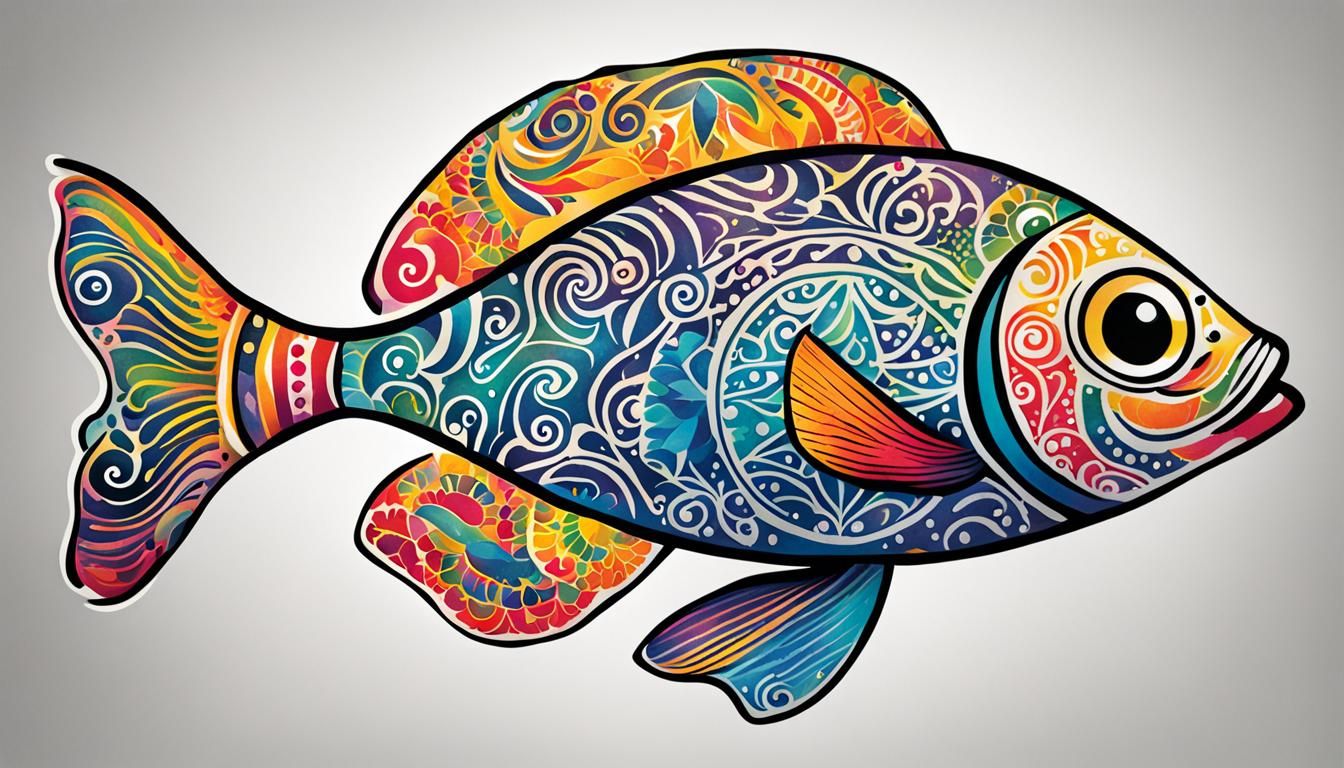 Vibrant Mandala Stencil Fish Design