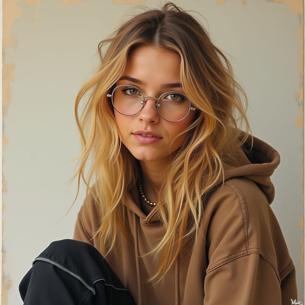 Elegant Young Woman in Relaxed Demeanor