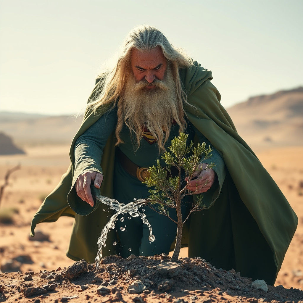 Gandalf as Superhero Imbues Life into Desert Tree