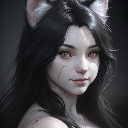 Happy Fuzzy Kitten Portrait in Detailed Lighting