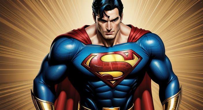 Superman Championship Belt in Classic Comic Book Style