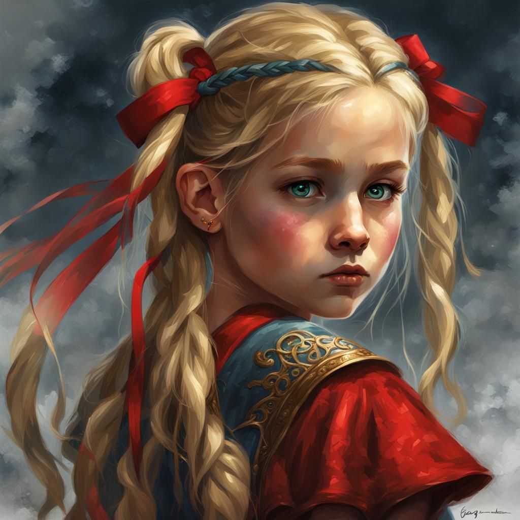 Fantasy Portrait: Girl with Heterochromia in Dark Fantasy St...