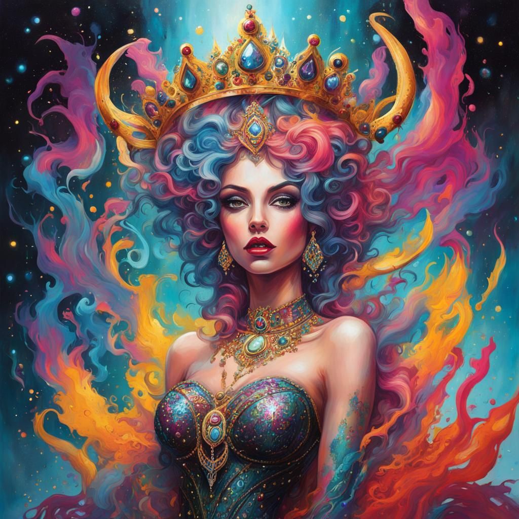 Magical God-Witch in Detailed Graffiti Art