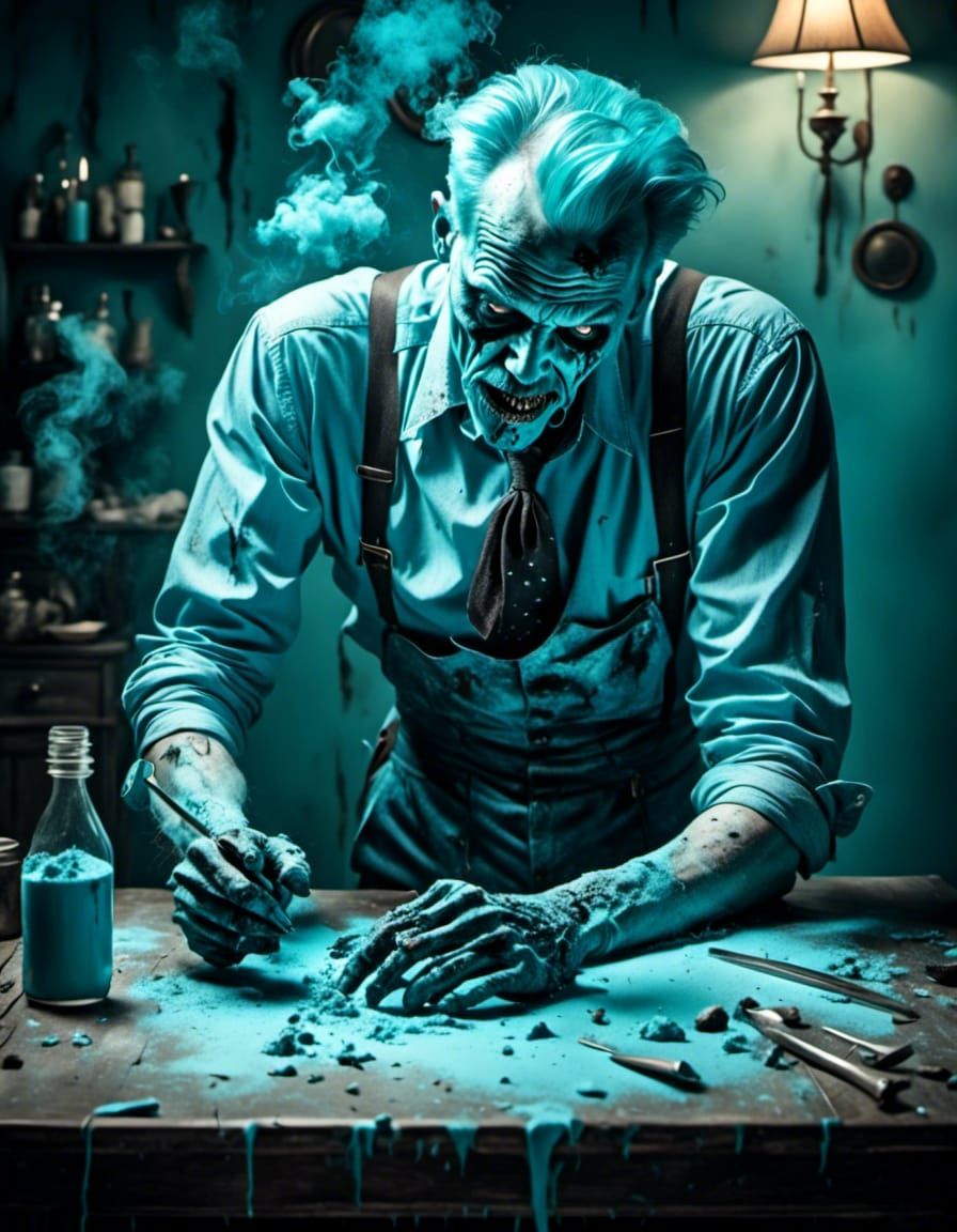 Zombie Snorting Powder: Retro Rockabilly Nightmare