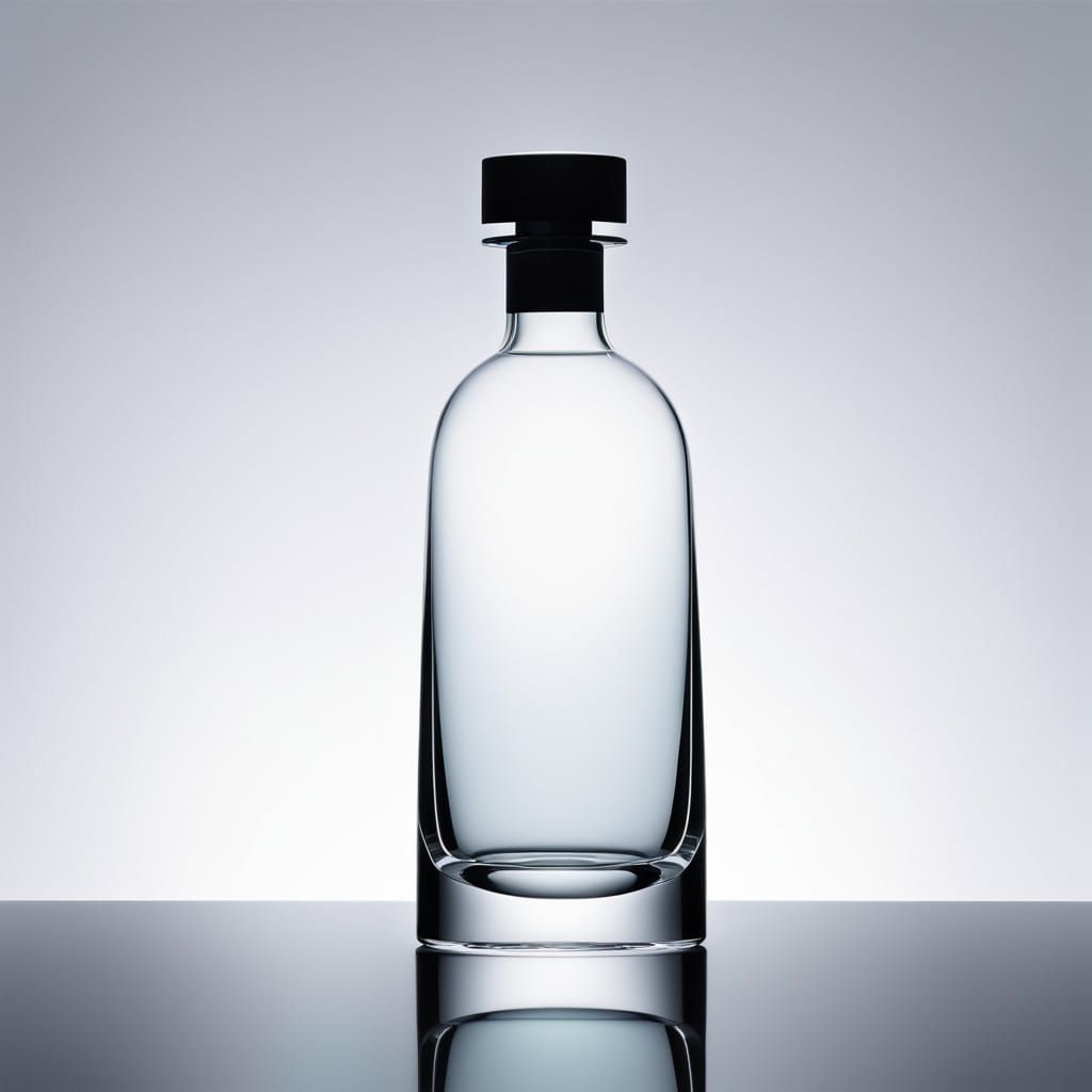 Elegant Glass Bottle in Futuristic Minimalist Style