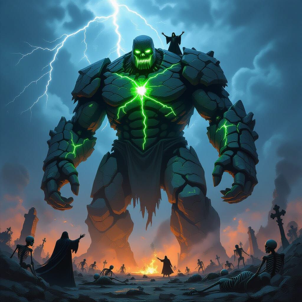 Stone Golem Animated by Necromantic Magic