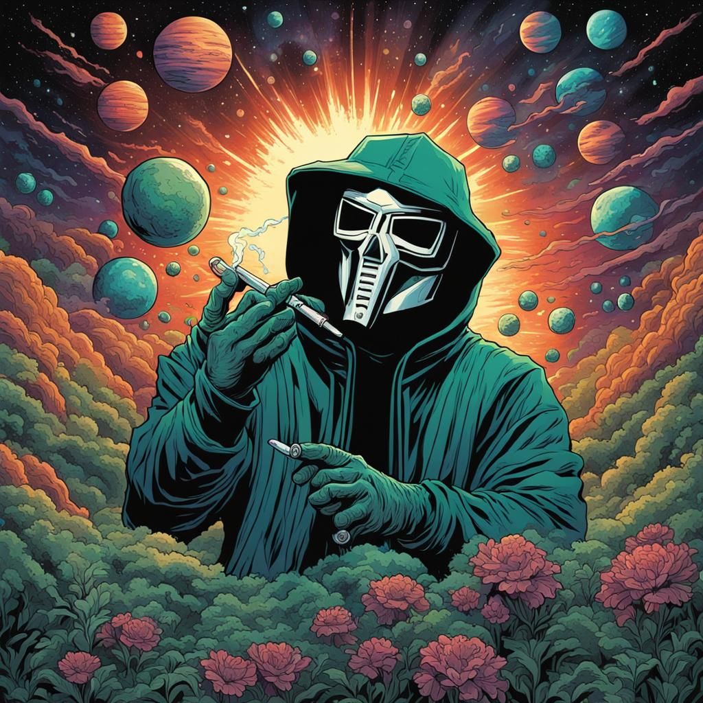 MF Doom in Psychedelic Comic Book Art