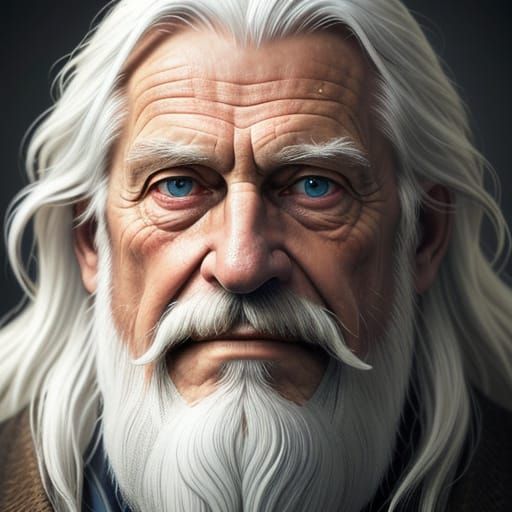 Portrait of a Wise Old Man with Piercing Eyes