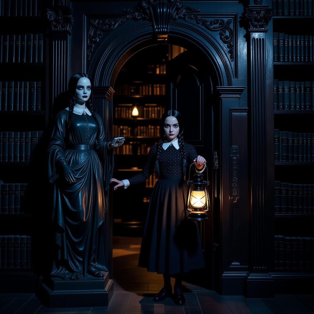 Wednesday Addams and the Secret Door at Nevermore
