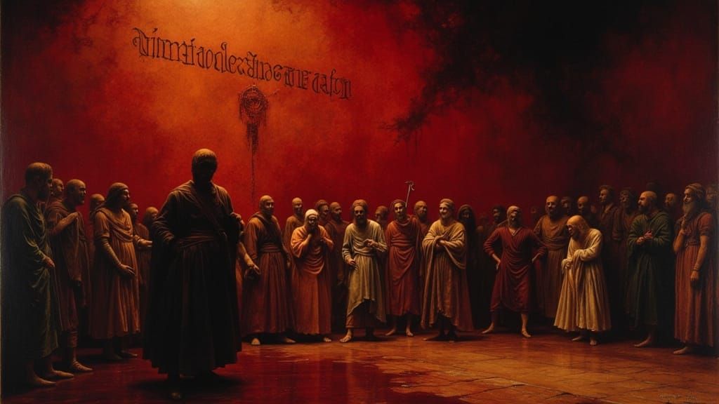 Divine Judgment: Menetekel Oil Painting in Gurney Style