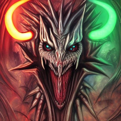 Tragic Dragon in Dark Sci-Fi Fantasy Art