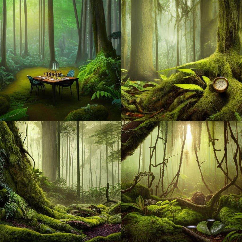 Enchanted Dining Table in Rainforest Setting