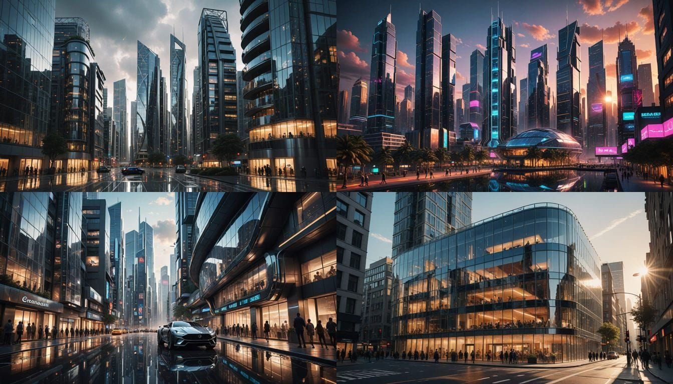 Surreal Transparent Glass Cityscape in Hyperrealistic Detail