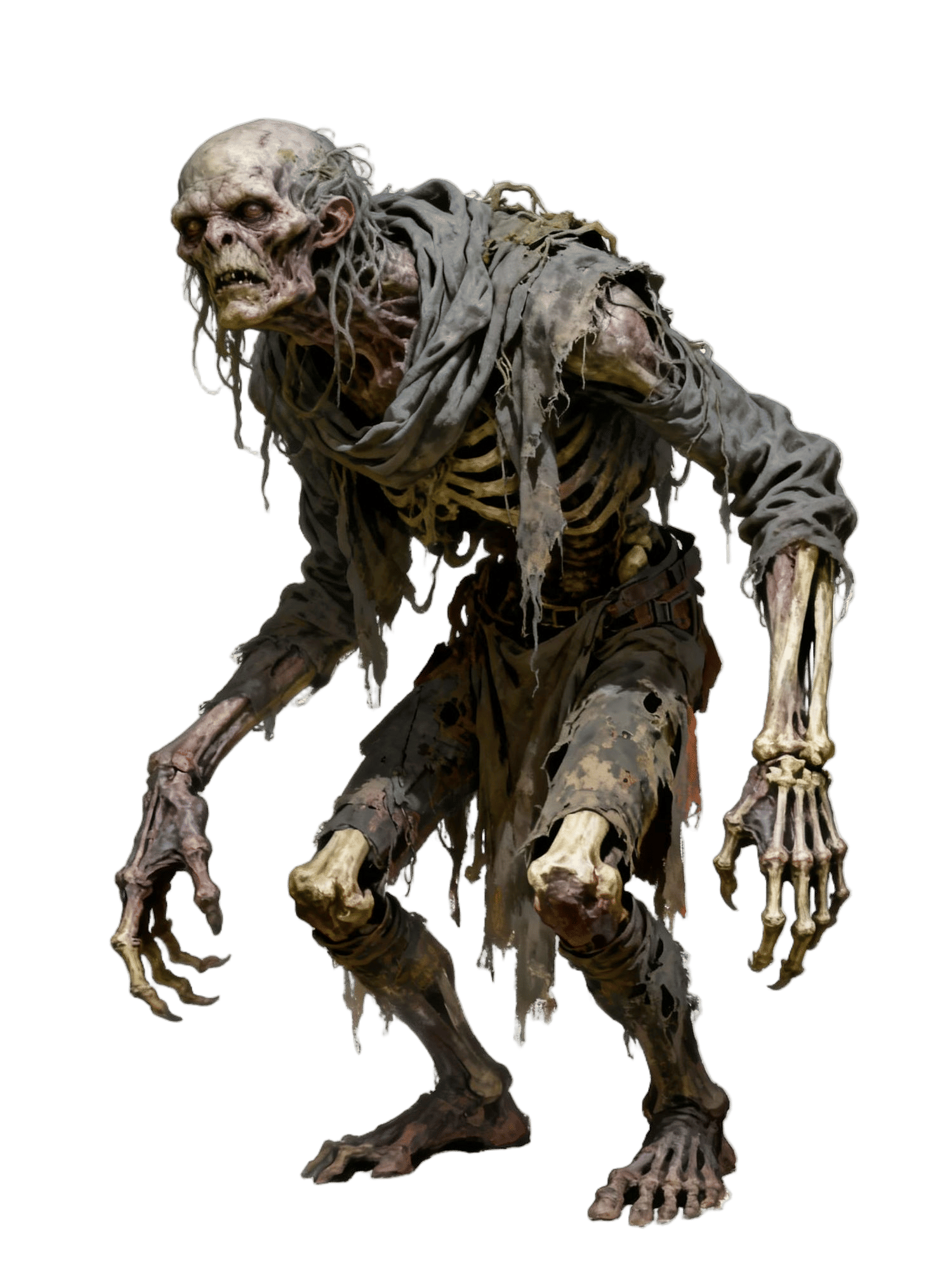 Horror Concept Art of Grey Stalkers in Post-Apocalyptic Worl...