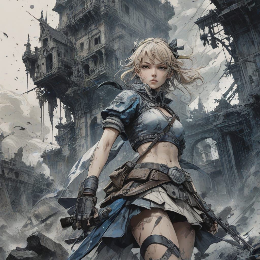 Anime-Style Closeup of Lucy Heartfilia in Action, with Magic...