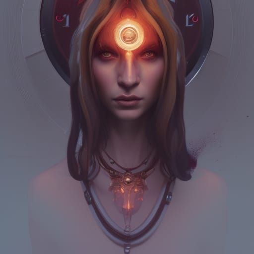 Clock Cultist Portrait in Hyperdetailed Splash Art