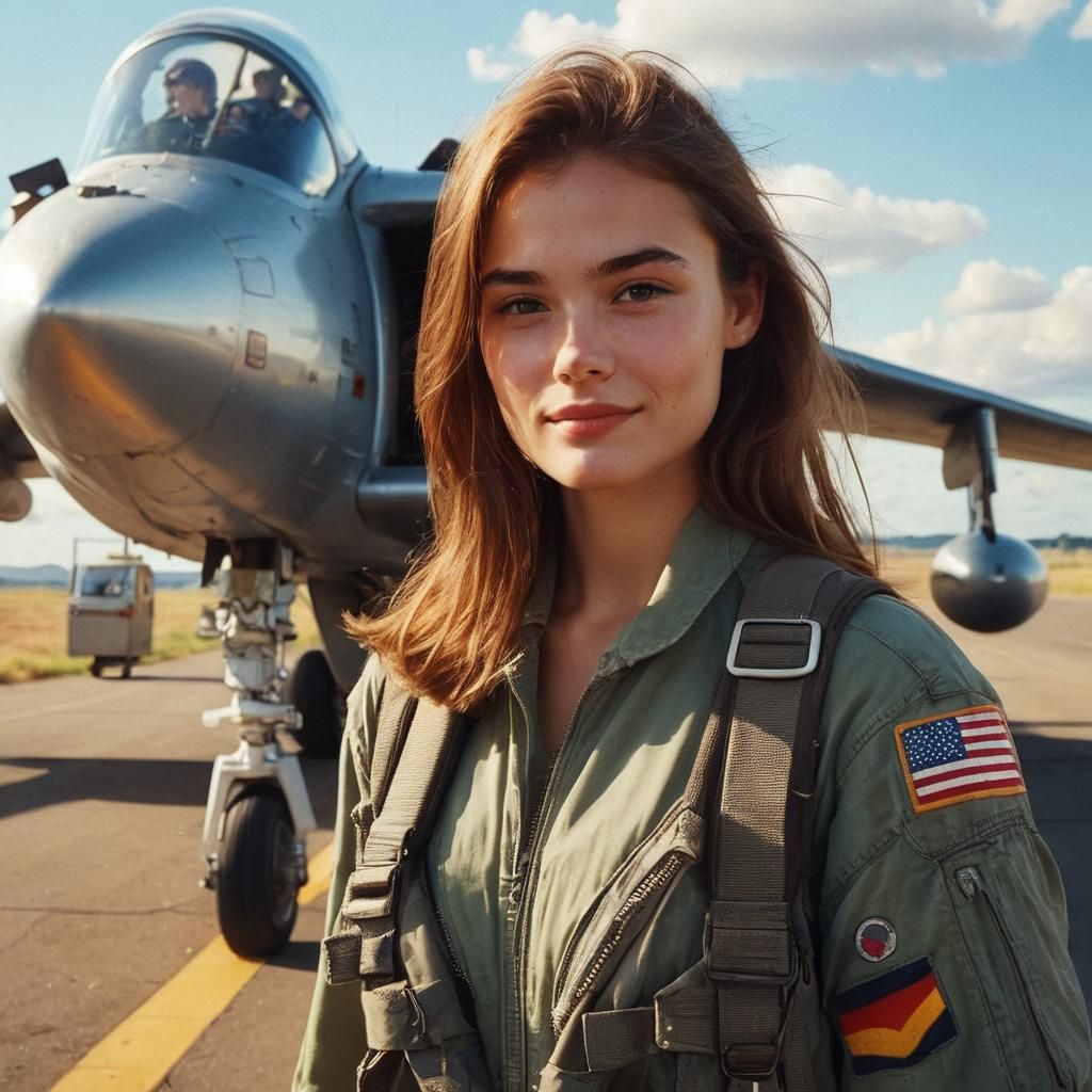 Gorgeous Woman Smiling in Cinematic Film Still