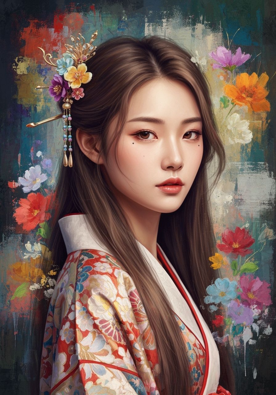 Ethereal East Asian Beauty in EmmAI Digital Painting