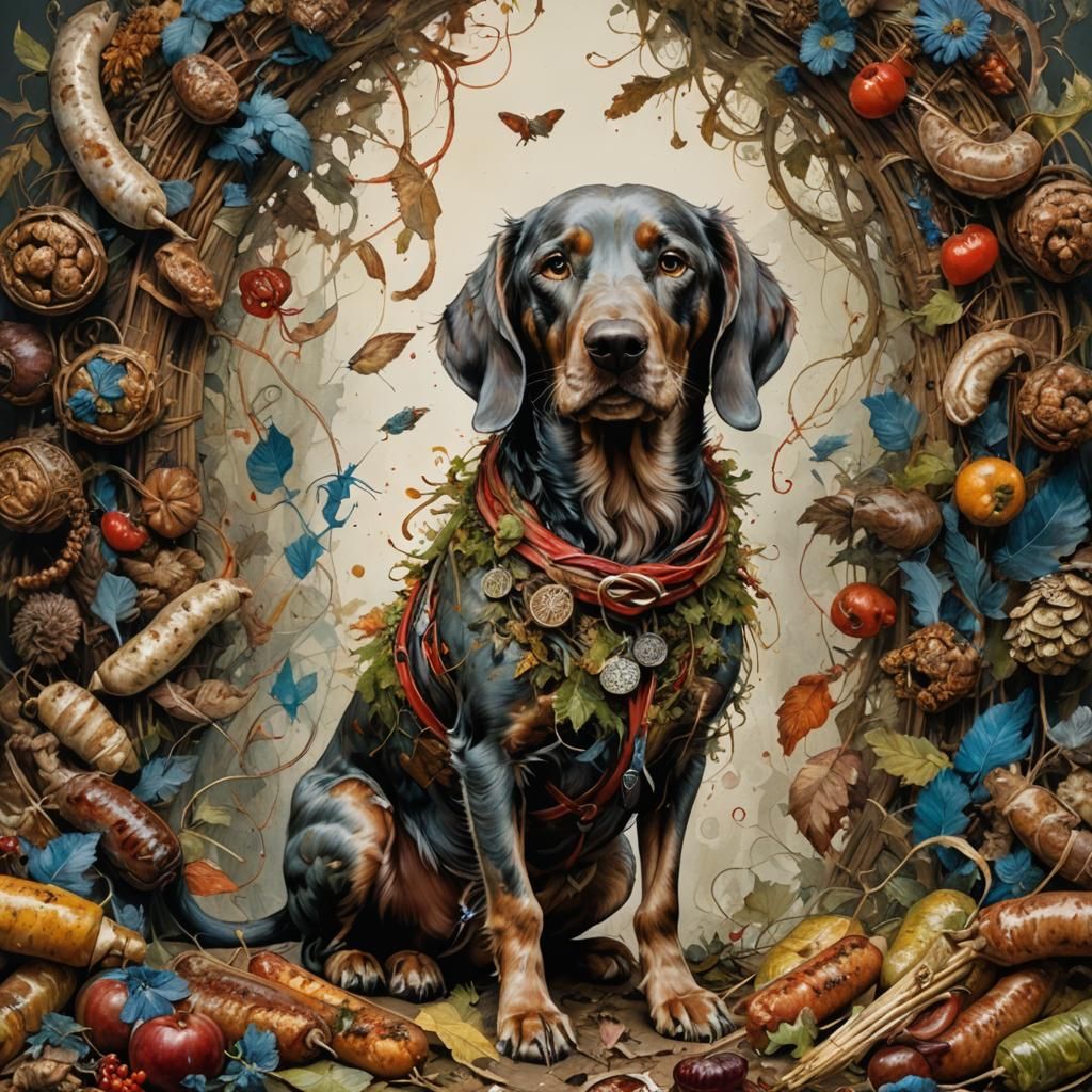 A Weimaraner Dreams Of Sausages