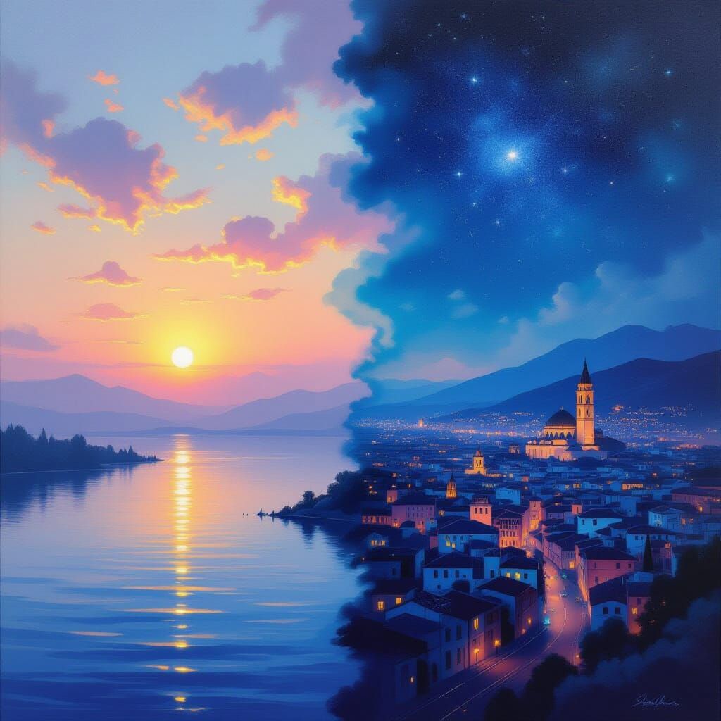 Surreal Oil Painting Captures Passage of Time