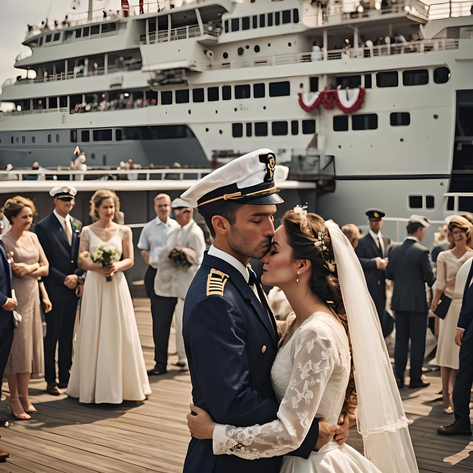 Sailor's Farewell Kiss Before Voyage