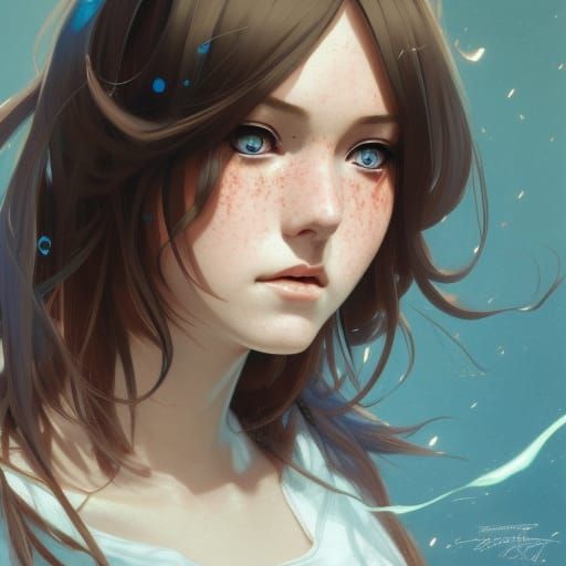 Cute Anime Girl Portrait in Hyperdetailed Style