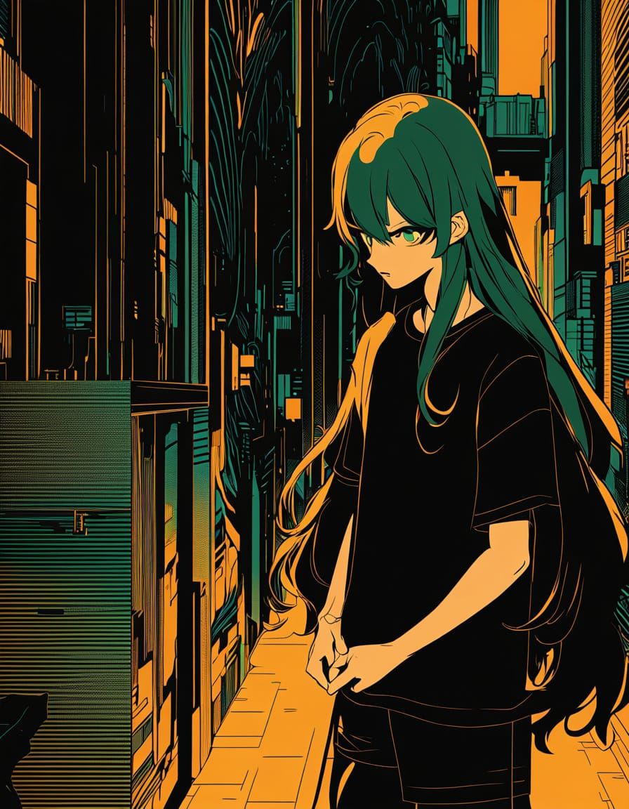 Anime-Inspired Young Man with Vibrant Cel-Shaded Portrait