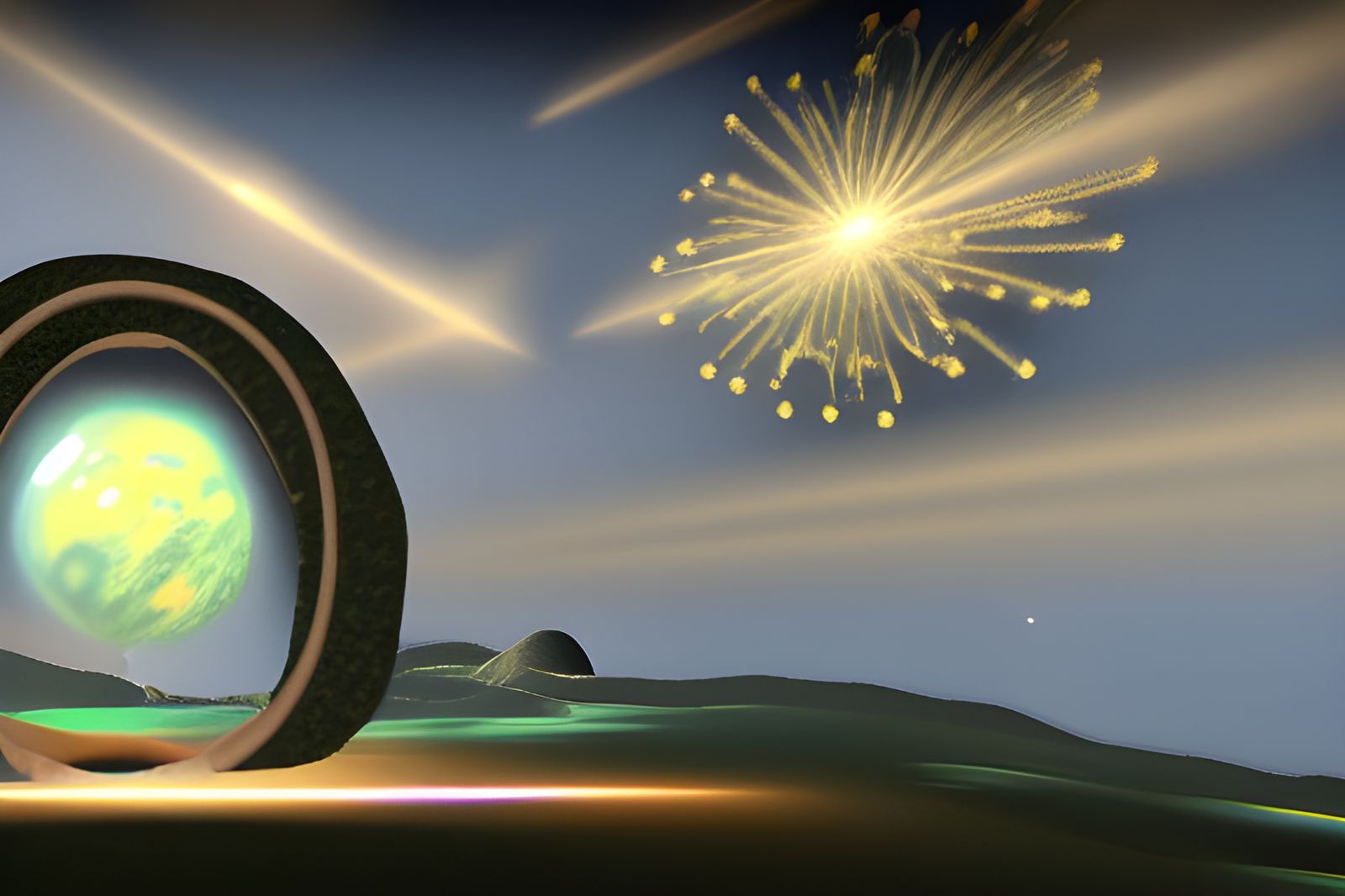 Celestial Particle System Abstract Design