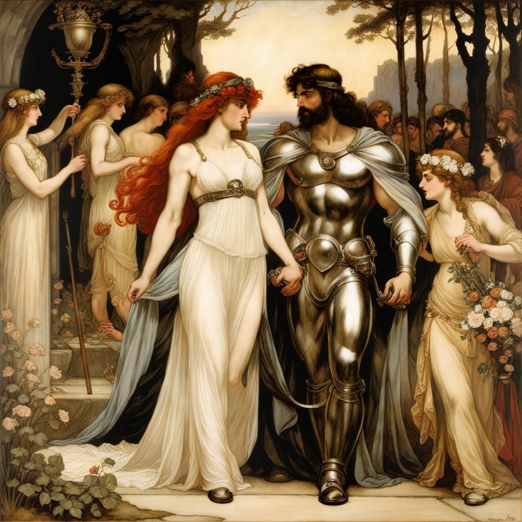 Hephaestus and Aphrodite's Wedding in Classic Illustration S...