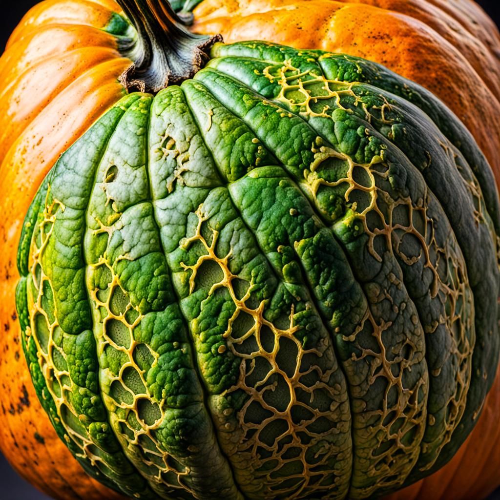 Detailed Close-Up of a Vibrant Gourd